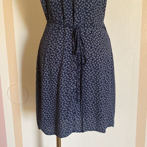 Brandy Melville Navy Blue Floral Robbie Tie Wrap Dress - Picture 9 of 13